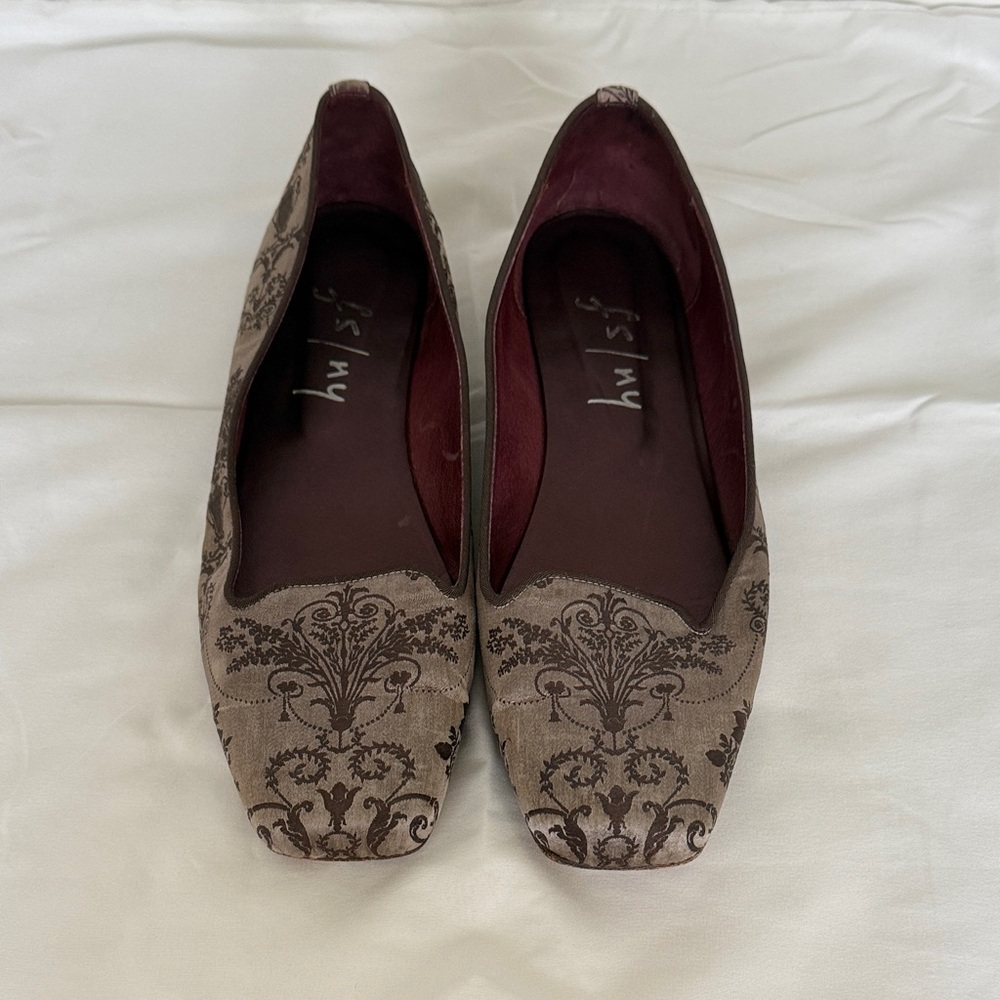 French Sole Brown Patterned Flats